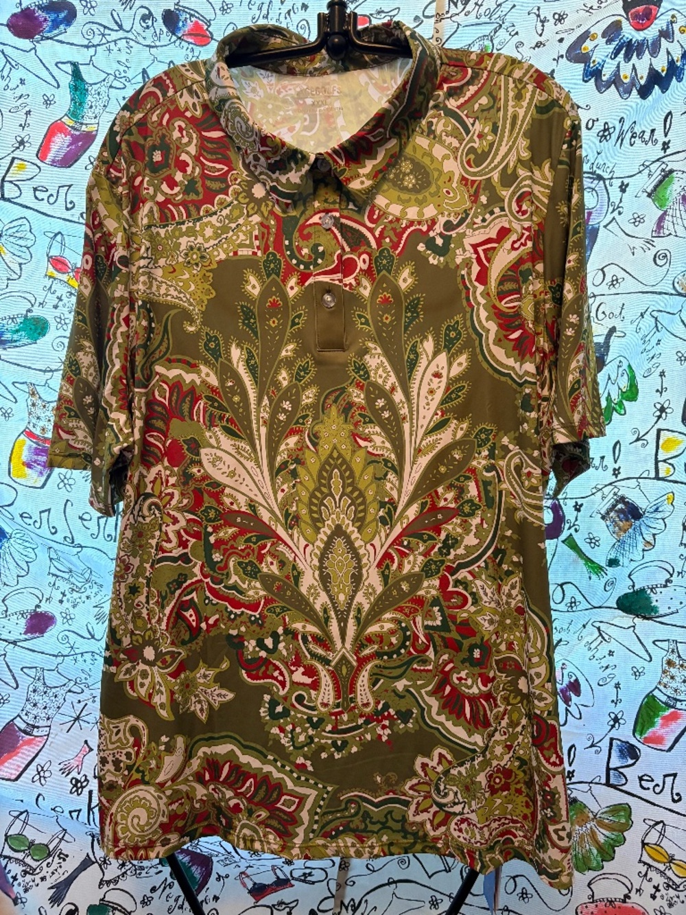 Ace Golf Plus size Paisley Polo